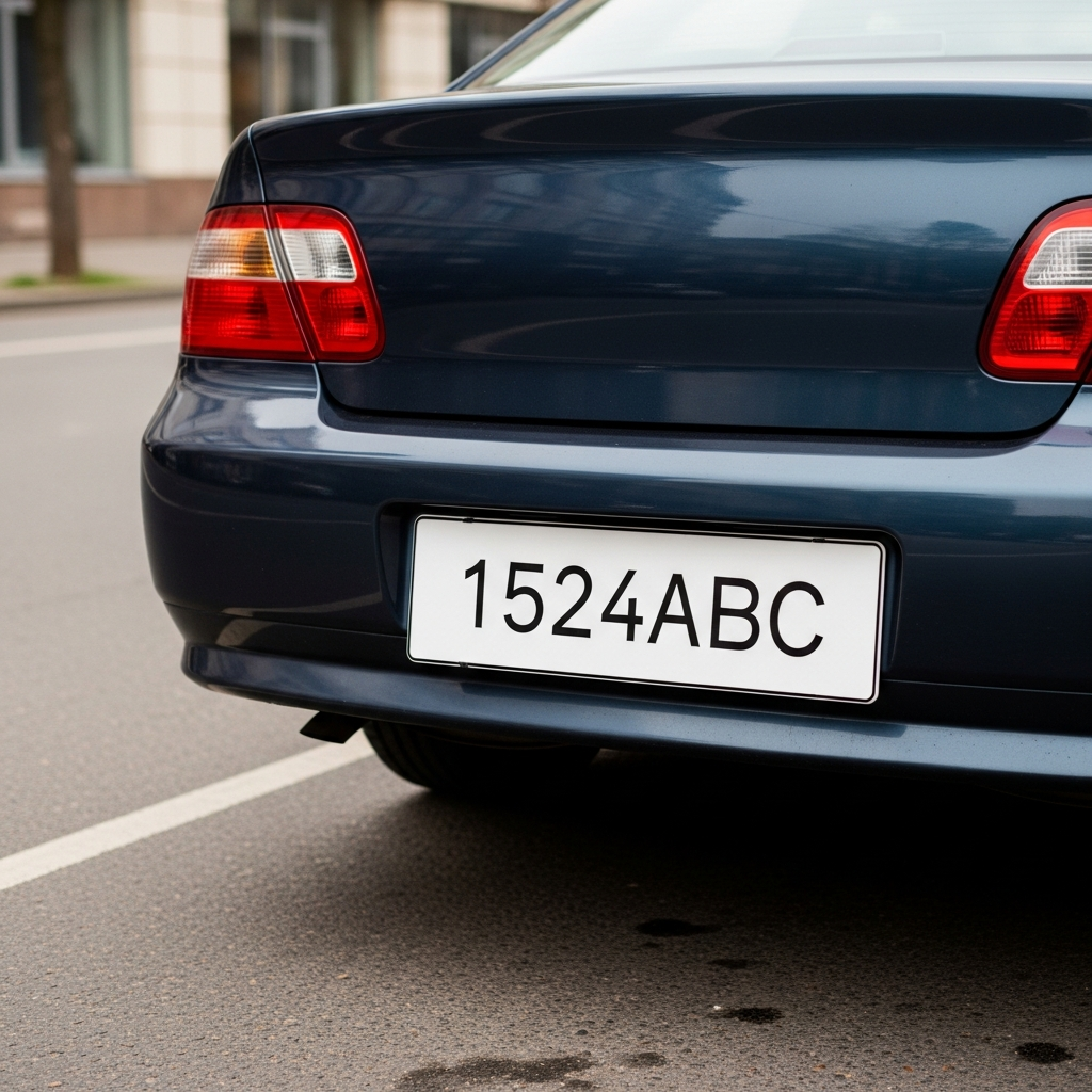 Plaque Immatriculation standard européenne avec numéro d'immatriculation et logo régional